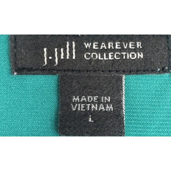 J. Jill Wearever Collection Womens Teal Pullover Flutter Sleeve Blouse Top Sz L - Picture 5 of 9